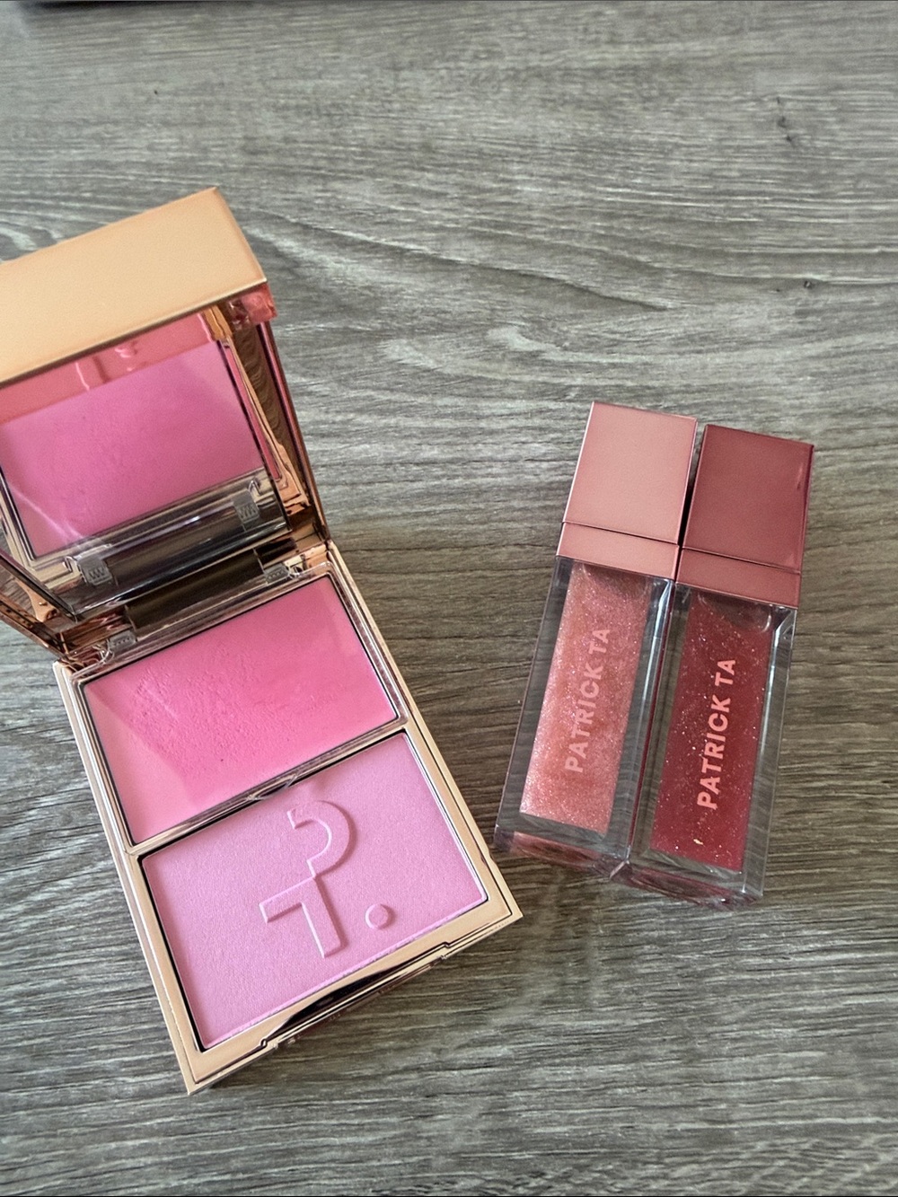 Patrick Ta Pink Blush Duo with Shimmer Lip Glosses